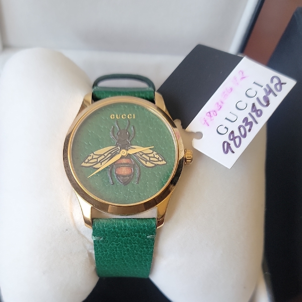 Gucci Green and Gold Bee Watch